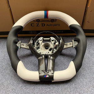 CZD Autoparts For BMW f series M1 M2 M3 M4 carbon fiber steering wheel gloss carbon fiber trim