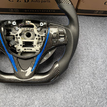 Load image into Gallery viewer, CZD autoparts for Acura 2015+ TLX carbon fiber steering wheel with gloss blue and black carbon fiber trim