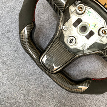 Load image into Gallery viewer, CZD Tesla Model 3 2017/2018/2019/2020 carbon fiber steering wheel with alcantara