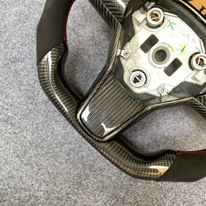 CZD Tesla Model 3 2017/2018/2019/2020 carbon fiber steering wheel with alcantara