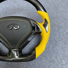 Load image into Gallery viewer, czd auto parts carbon fiber steering wheel for Infiniti Q40 Q60 2014-2015 with black airbag cover