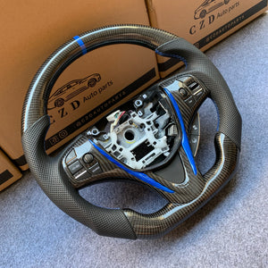 czd auto parts carbon fiber steering wheel for Acura TLX 2015-2021 with blue stripe and trim