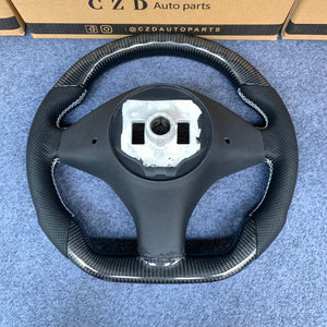 czd auto parts carbon fiber steering wheel for Tesla X with perforated leather