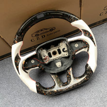 Load image into Gallery viewer, CZD auto parts for Dodge (SRT) Challenger 2015-2021 carbon fiber steering wheel with red &amp; golden flakes forged carbon fiber
