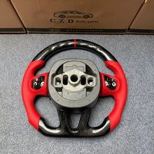 Load image into Gallery viewer, CZD auto parts for Dodge (SRT) Challenger 2015-2021 carbon fiber steering wheel with red perforated leather side