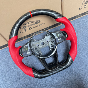 czd auto parts carbon fiber steering wheel for Acura TLX/TLX TYPE S with red perforated leather