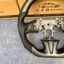 Load image into Gallery viewer, czd auto parts carbon fiber steering wheel for Infiniti Q50 with red stitch