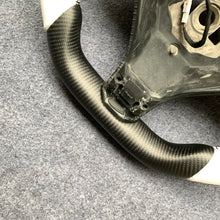 Load image into Gallery viewer, CZD auto parts for Tesla Model X 2016-2020 carbon fiber steering wheel with white alcantara leather side