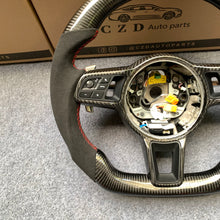 Load image into Gallery viewer, CZD auto parts for 2017-2023 Boxster / Cayman  carbon fiber steering wheel with alcantara  leather inside