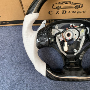 CZD auto parts carbon fiber steering wheel for Lexus IS250 /300 /350 2006-2013 with white perforated leather
