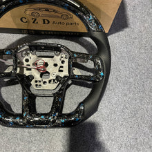 Load image into Gallery viewer, CZD auto parts for Ford Mustang 2024+ carbon fiber steering wheel with forged carbon blue flakes