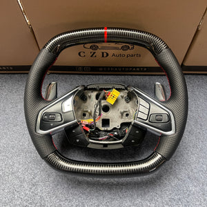 CZD Chevrolet Corvette C8 2020 carbon fiber steering wheel with black carbon fiber