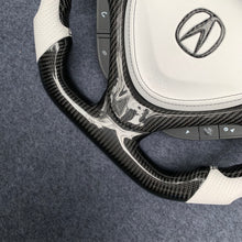 Load image into Gallery viewer, czd auto parts carbon fiber steering wheel for Acura TSX 2009-2014 with white perforated leather
