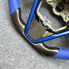 Load image into Gallery viewer, Toyota 8th gen Camry se xse le xle 2018-2022 carbon fiber steering wheel with blue perfortaed leather from czd auto parts