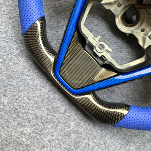 Toyota 8th gen Camry se xse le xle 2018-2022 carbon fiber steering wheel with blue perfortaed leather from czd auto parts