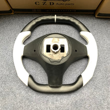 Load image into Gallery viewer, CZD auto parts for Tesla Model X 2016-2020 carbon fiber steering wheel with white alcantara leather side