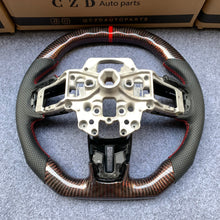 Load image into Gallery viewer, CZD autoparts for Ford Mustang 2015-2017 carbon fiber steering wheel with red wire carbon fiber