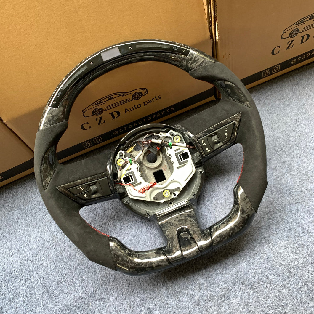 CZD auto parts carbon fiber steering wheel for camaro 2010-2011 with led shift light on the top