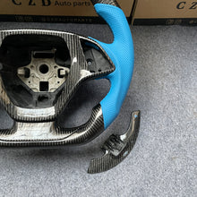 Load image into Gallery viewer, CZD autoparts for Chevrolet Corvette C7 2014-2019 carbon fiber steering wheel with blue perforated leather side