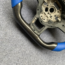 Load image into Gallery viewer, CZD auto parts for Volkswagen Golf 7 GTI Golf R MK7 VW Polo GTI Scirocco 2015 2016 carbon fiber steering wheel with blue perforated leather side