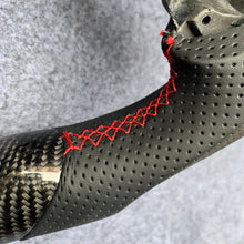 Load image into Gallery viewer, CZD Autoparts For Honda FK2 carbon fiber steering wheel red double stripe