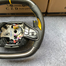 Load image into Gallery viewer, CZD autoparts for Chevrolet Corvette C8 2020+ carbon fiber steering wheel with golden thumb grips