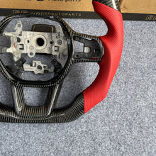 Load image into Gallery viewer, CZD auto parts for Honda 11th gen Civic XI 2021-2022 carbon fiber steering wheel with red perforated leather side