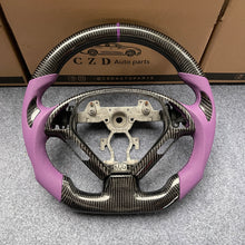 Load image into Gallery viewer, CZD auto parts for Infiniti EX35 EX37 2008-2017 carbon fiber steering wheel with purple perforated leather side