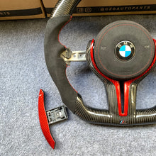 Load image into Gallery viewer, CZD Autoparts for BMW M5 F10 M6 F12 F13 carbon fiber steering wheel Black Alcantara with red stitching
