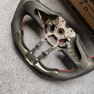 czd auto parts carbon fiber steering wheel for Infiniti Q60 2016-2018 with black perforated leather