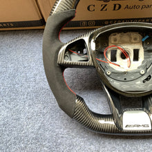 Load image into Gallery viewer, CZD auto parts for Mercedes Benz W205 AMG C43 GLA 45 C218 W213 X253 C253 W166 W222 R172 R231 carbon fiber steering wheel with LED &amp; alcantara leather side