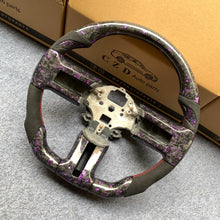 Load image into Gallery viewer, CZD Autoparts For Ford Mustang 2009-2014 carbon fiber steering wheel gloss forged carbon fiber with purple flakes top&amp;bottom