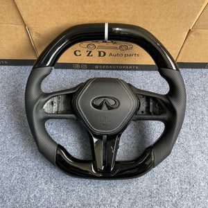 czd auto parts carbon fiber steering wheel for Infiniti Q60 with piano black