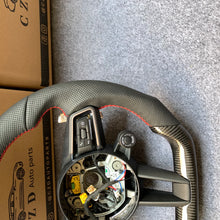 Load image into Gallery viewer, CZD auto parts for Macan models 2014 - 2022 carbon fiber steering wheel with perforated leather top carbon bottom