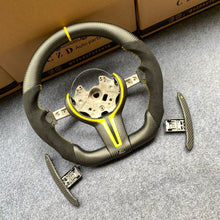 Load image into Gallery viewer, CZD Autoparts for BMW M1 M2 M3 M4 X5M X6M carbon fiber steering wheel with yellow &amp; black carbon center trim