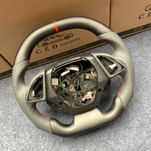 CZD auto parts carbon fiber steering wheel for Chevrolet 6th gen Camaro 2016-2020 with matte carbon fiber and red stripe