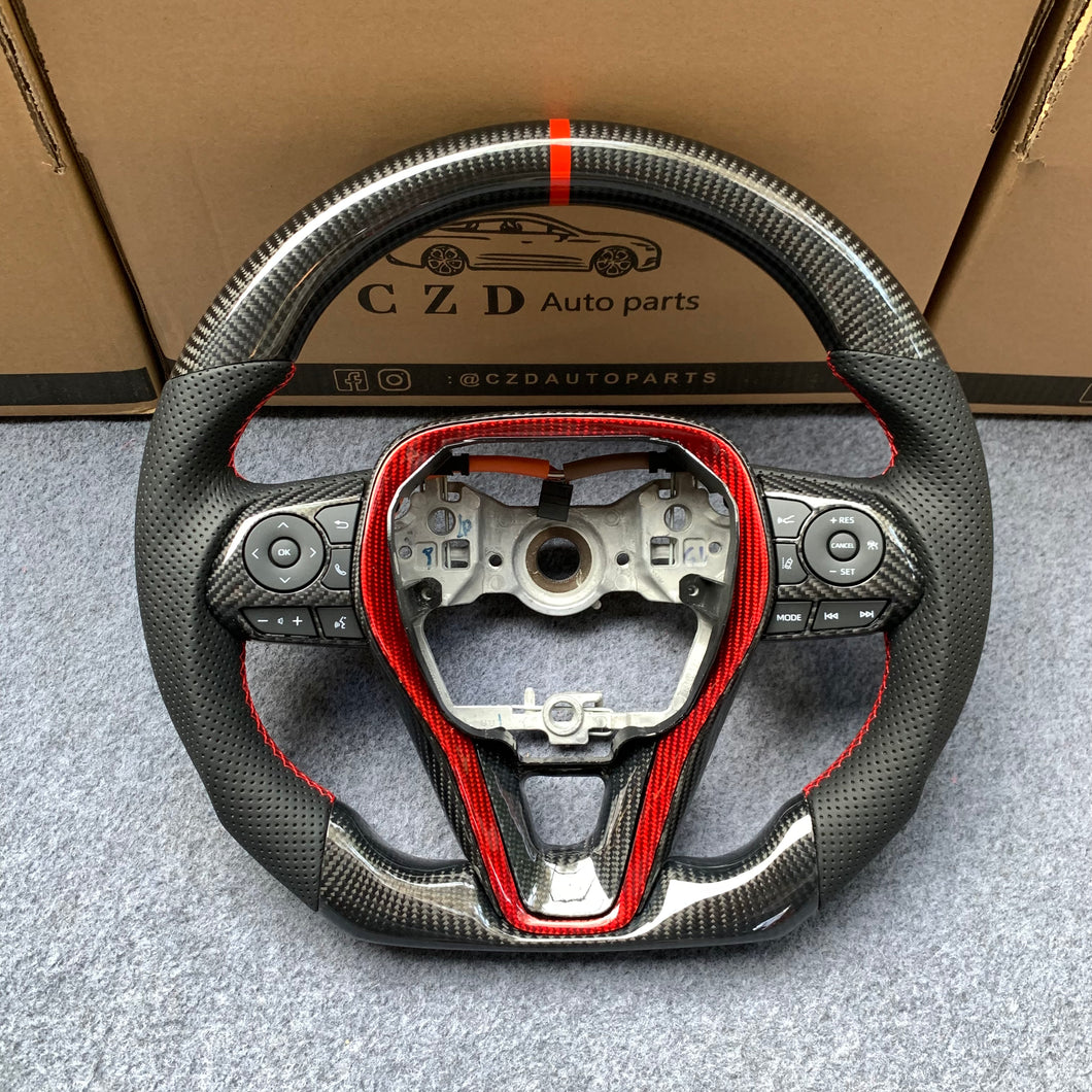 czd auto parts carbon fiber steering wheel for Corolla 2019-2020 with perforated leather