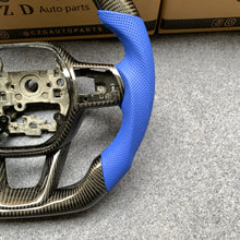 Load image into Gallery viewer, CZD auto parts for Honda 11th gen Civic XI 2021-2022 carbon fiber steering wheel with blue perforated leather side