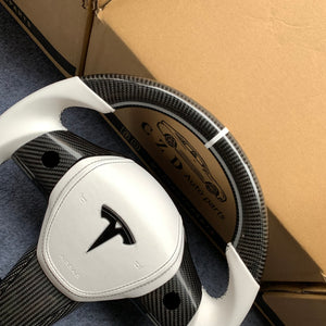 CZD Tesla Model 3 2017/2018/2019/2020 carbon fiber steering wheel with airbag cover