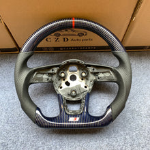 Load image into Gallery viewer, CZD auto parts for Audi A4 (B9) Avant carbon fiber steering wheel with blue &amp; black carbon fiber