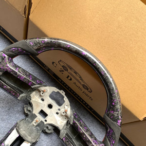 CZD Autoparts For Ford Mustang 2009-2014 carbon fiber steering wheel gloss forged carbon fiber with purple flakes top&bottom
