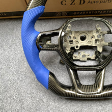 Load image into Gallery viewer, CZD auto parts for Honda 11th gen Civic XI 2021-2022 carbon fiber steering wheel with blue perforated leather side