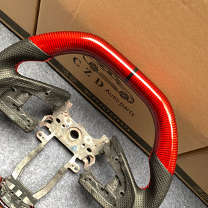 czd auto parts carbon fiber steering wheel for Honda MK10 2016-2021 with gloss red carbon fiber