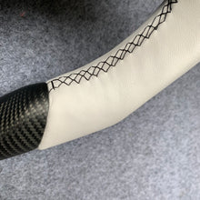 Load image into Gallery viewer, CZD auto parts for Tesla Model X 2016-2020 carbon fiber steering wheel with white alcantara leather side