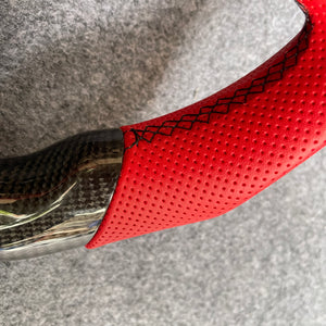 czd auto parts carbon fiber steering wheel for Acura TLX 2022+ with red perforated leather