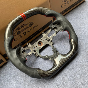 CZD Autoparts For Honda FK2 carbon fiber steering wheel red double stripe