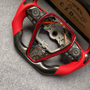 czd auto parts carbon fiber steering wheel for Toyota 8th gen Camry se xse le xle 2018-2022 with gloss black carbon fiber thumbgrips