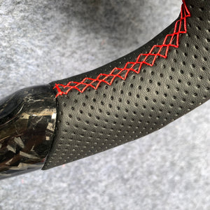 czd auto parts carbon fiber steering wheel for Infiniti Q50 with red stitch and forged carbon fiber