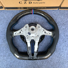 Load image into Gallery viewer, CZD auto parts for  BMW M2 F87 M3 F80 M4 F82 F83 M5 F10 M6 F06 F12 F13 X5 M F85 X6 M F86 carbon fiber steering wheel with perforated leather side