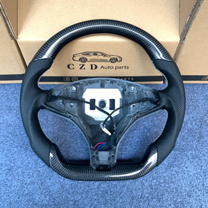 czd auto parts carbon fiber steering wheel for Tesla X with perforated leather